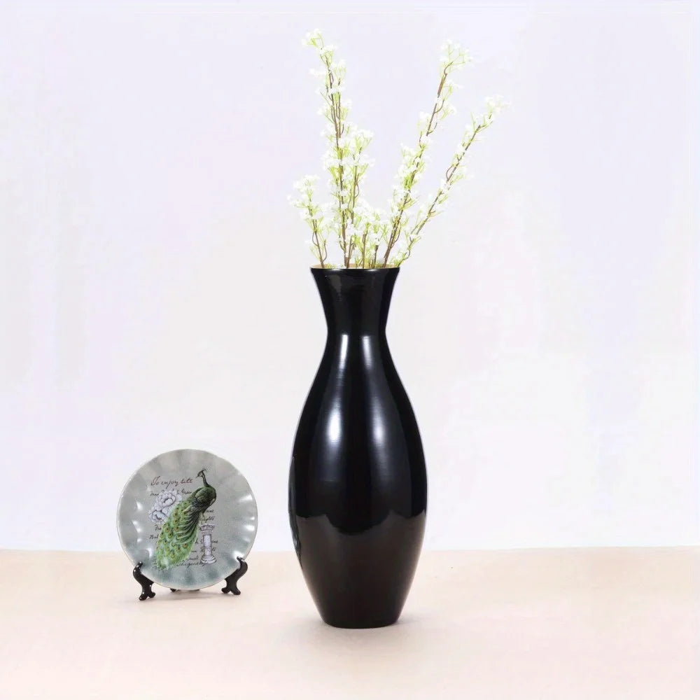 Handcrafted 20-Inch-Tall Sustainable Bamboo Floor Vase (Black)