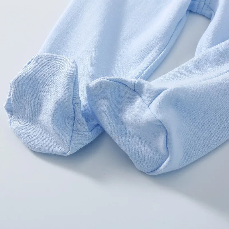 Baby Clothes Infant Boys Girls Set Long Sleeve Cotton Slanting Open Button T-Shirt Tops Solid Color Pants Spring Baby Outfits