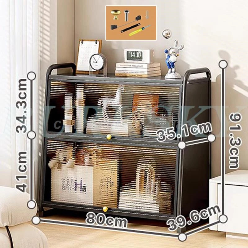 Bathroom Storage Floor to Floor, Waterproof Cabinet, Multi-Layer Storage Rack with Door