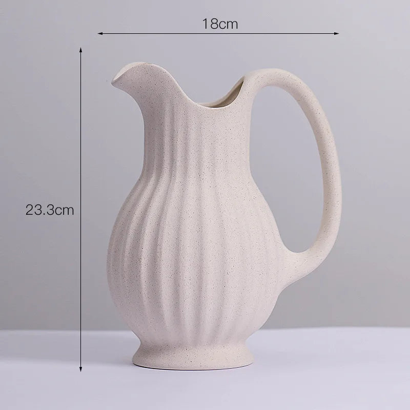 Ins Style Ceramic WhiteVase Decoration Spiral Vase Modern Home Decoration Flower Pot Vase Decoration Home Living Room Decoration