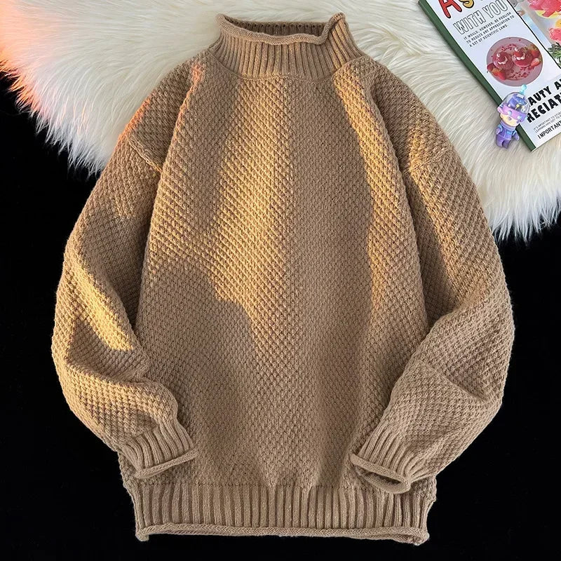 2024 New Vest Sweater Popular Men's Comfortable Warm Sweater Men's Autumn and Winter Warm Sweater Wear Crewneck Knit Sweater