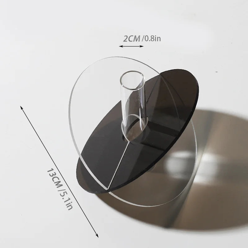 Nordic Colorful Acrylic Vases Desktop Ornaments Art Flower Arrangement Hydroponic Vase Container Living Room Home Decoration