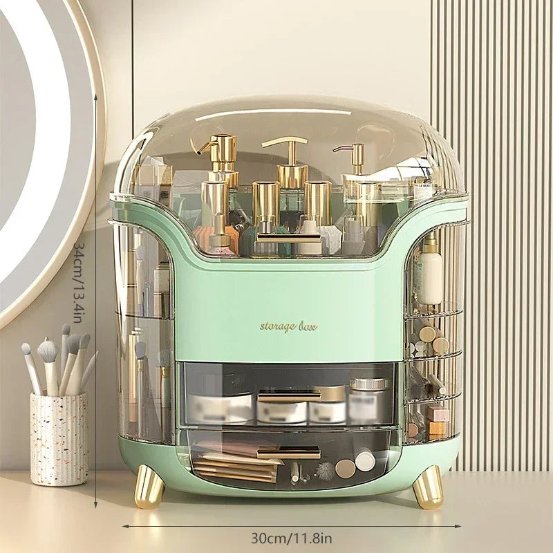 Desktop Makeup Organizer Transparent Jewelry Cosmetic Storage Box Dustproof Large Capacity Makeup Container Jewelry Lipstick Box