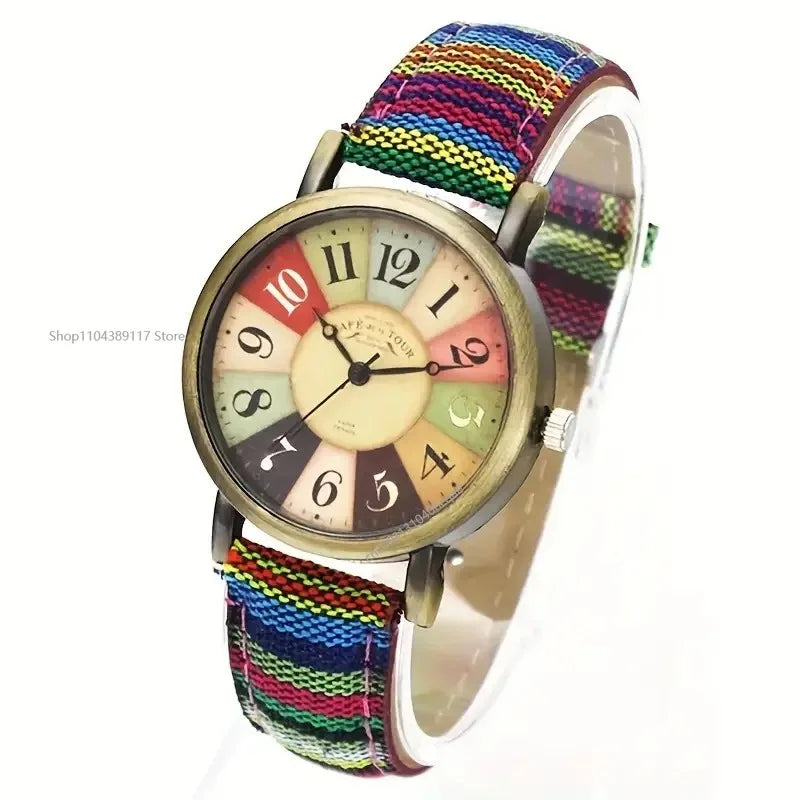 Watches for Women with Multicolour Rainbow Pattern Men Hand Band Watches for Women Reloj Mujer Relogio Feminino 시계