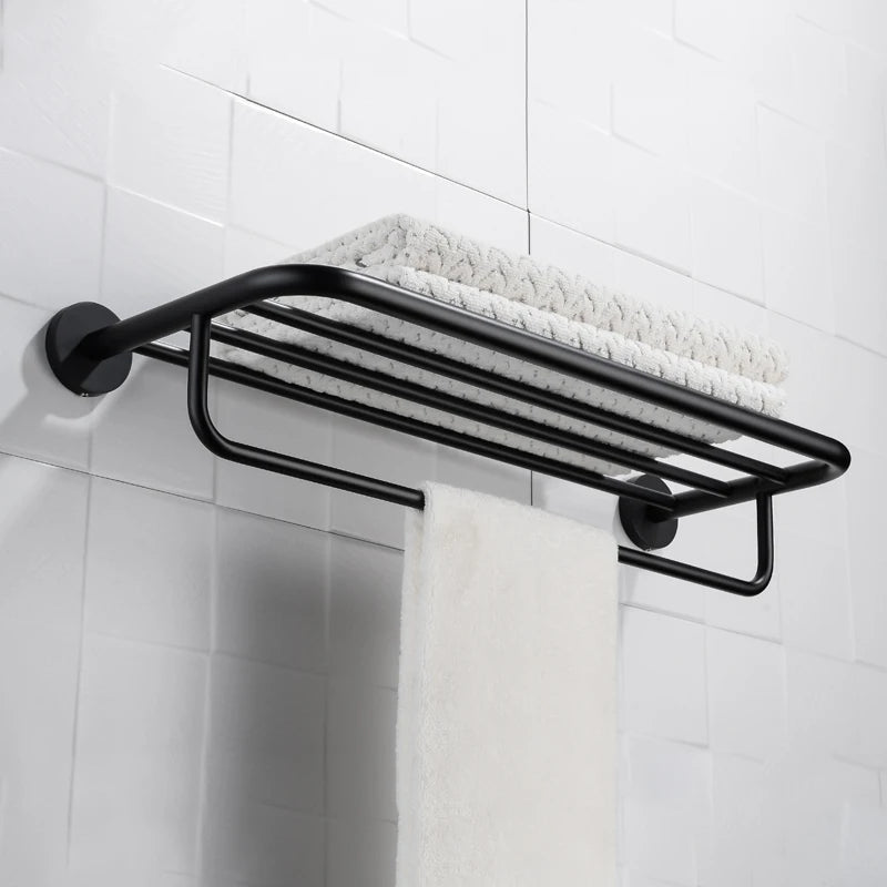 SANLUOIS High Quality SUS 304 Stainless Steel Bathroom Accessories Wall Monted Toilet Showerroom Towel Rack Bathroom Set