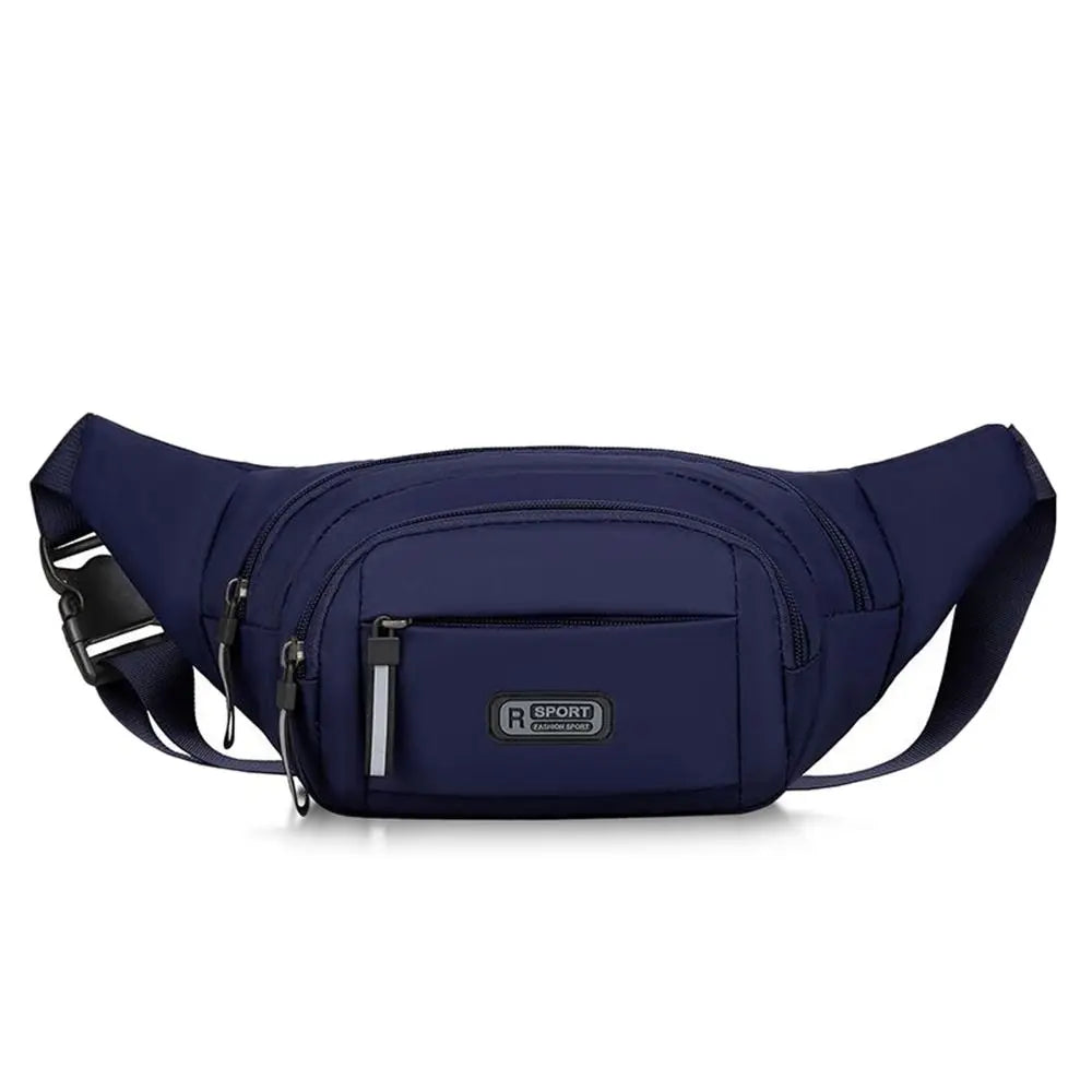Fashion Large-capacity Men Waist Bag Casual Nylon Anti-theft Chest Bag Outdoor Travel Waterproof Sports Mobile Phone Bag