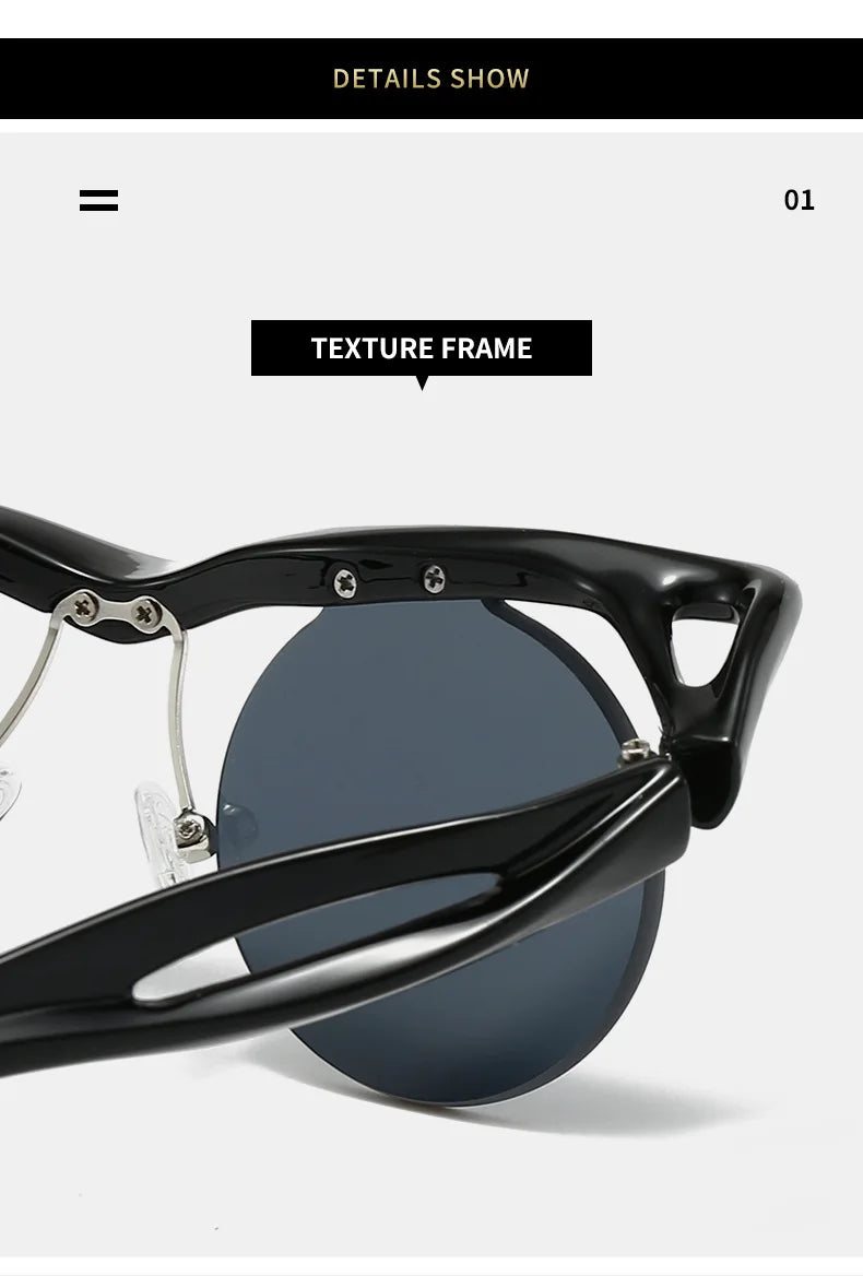 Unique Round Sunglasses for Women Men Fashion Punk Cool Decoration Sun Glasses High Quality Goggles Shades