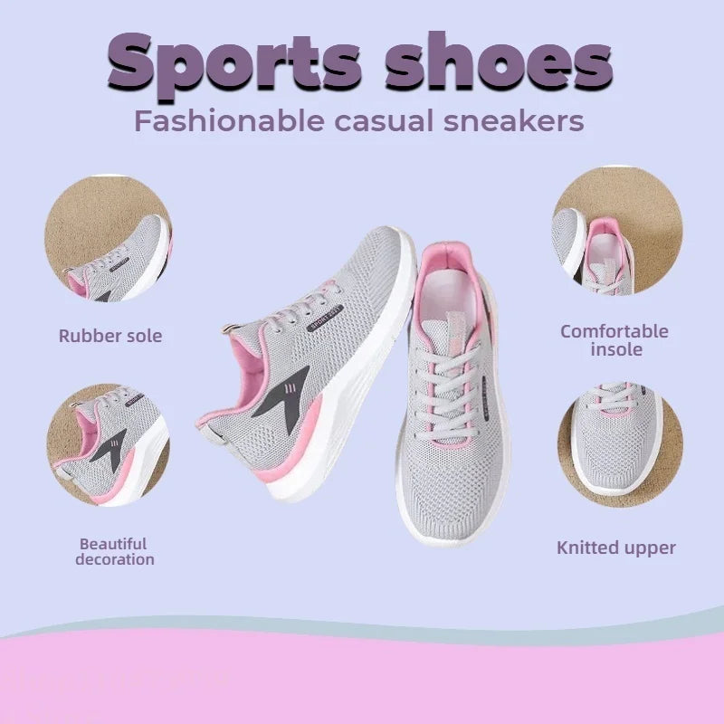 The women's walking shoes have a soft and slip-resistant sole making them perfect for stylish runners.Breathable and comfortable