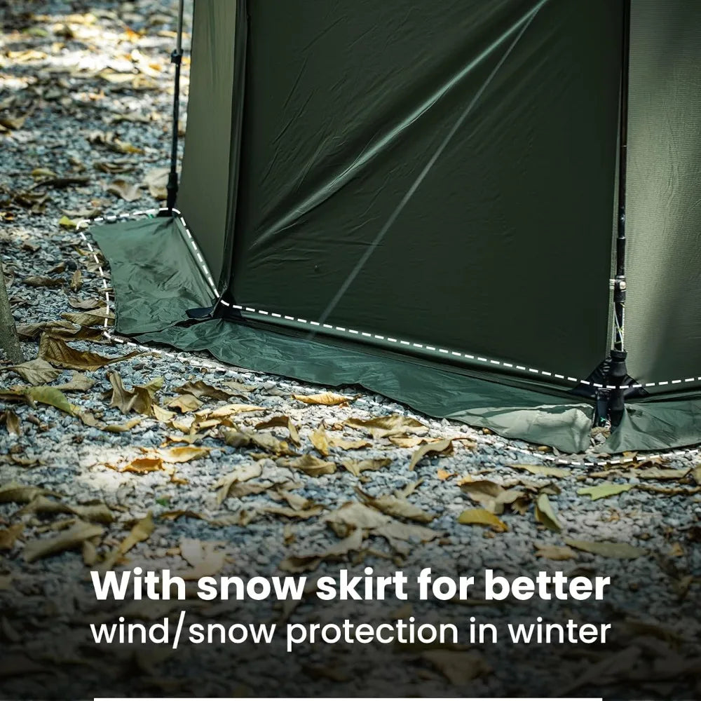 OneTigris TEGIMEN Hammock Hot Tent with Stove Jack - Spacious, Versatile Wall Tent with Snow Skirt - 3000mm Waterproof