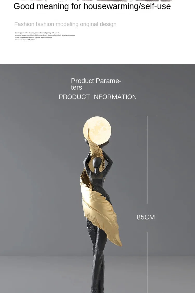 Home Decor Abstract Girl Statues Floor Decor Living Room Large Welcome Sculptures Artistic Ornaments Housewarming Gift Figurines