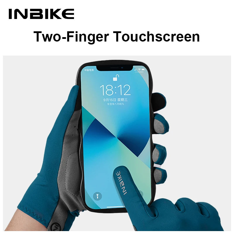 INBIKE Full Finger Cycling Gloves Breathable Shock-Absorbing for Road Bike MTB Gloves for Men Women Spring Fall Bicycle Gloves