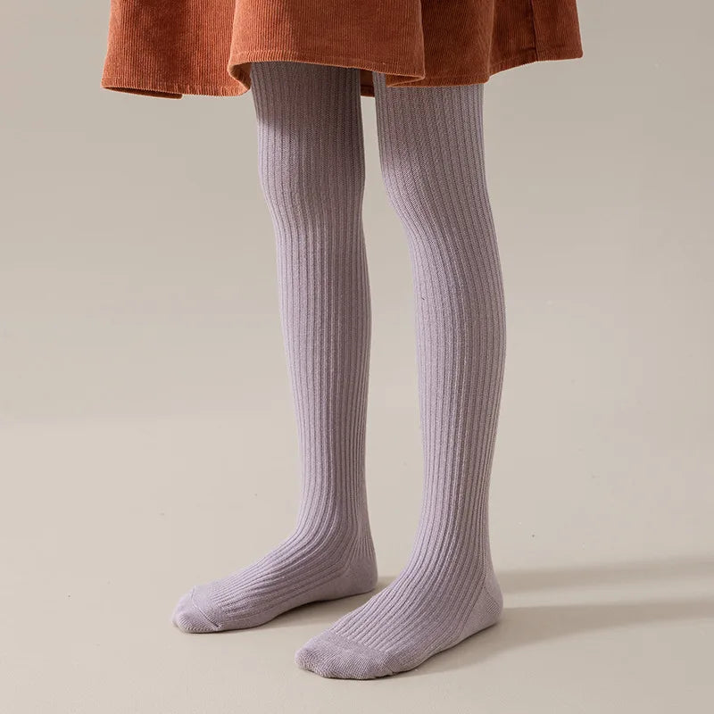 Children Fashion Tights Baby Girl Pantyhose Cotton Knitted Stocking Toddler Kids Solid Leggings Casual Pants For 0-12Y