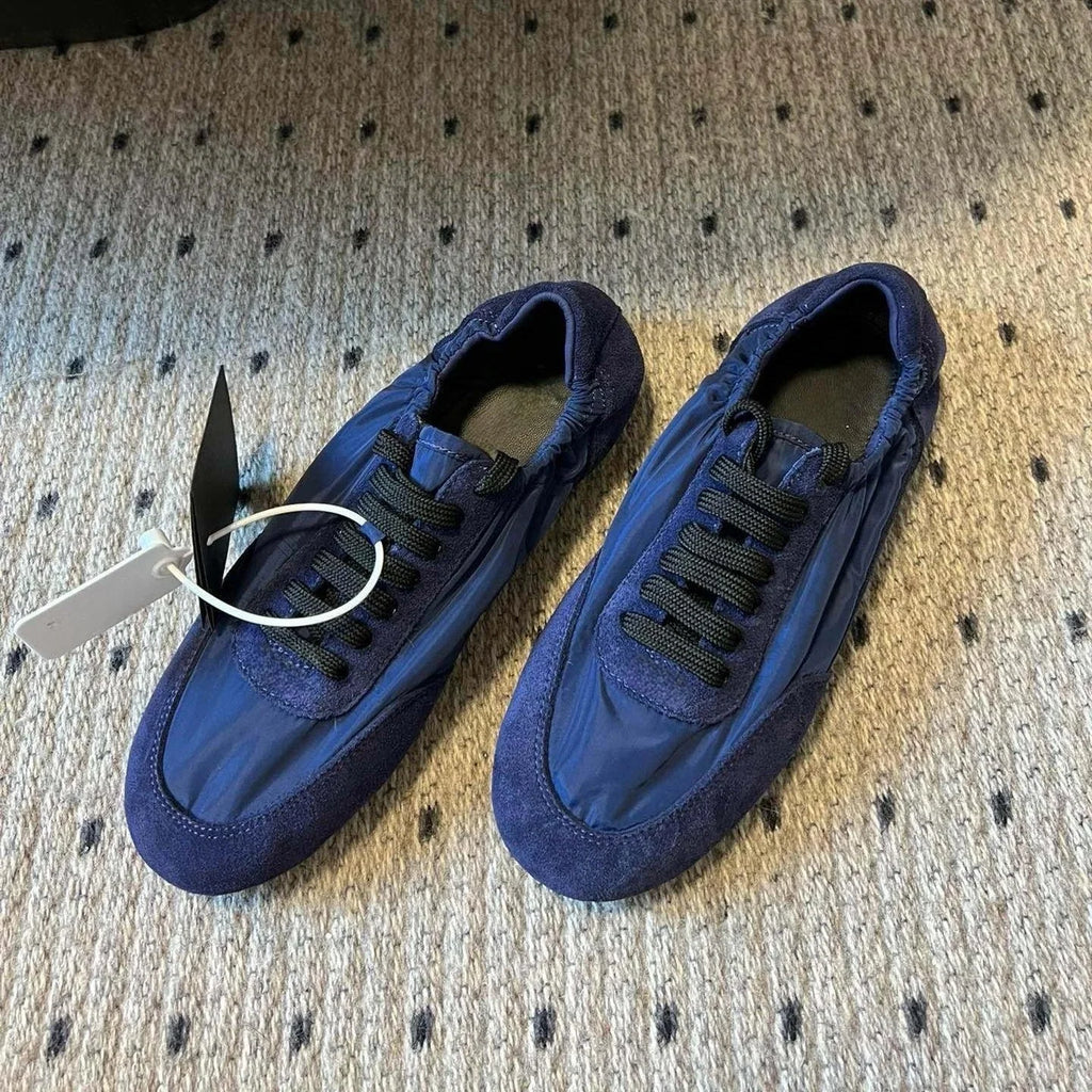 Spring Autumn Genuine Leather Round-Toe Lace-Up Tennis Shoes German Sneakers Casual Shoes Athletic Shoes Handmade Bota Feminina