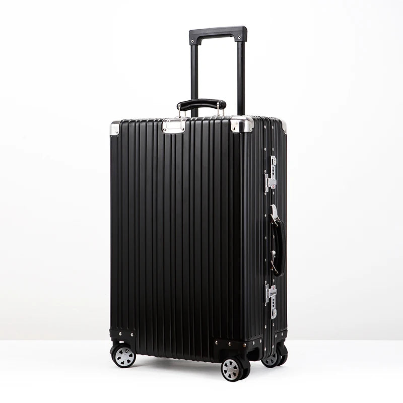 All Aluminum-magnesium Alloy Travel Suitcase High Quality Rolling Luggage 20/24/26/29'' Retro Trolley Case Bag Carry-On Boarding