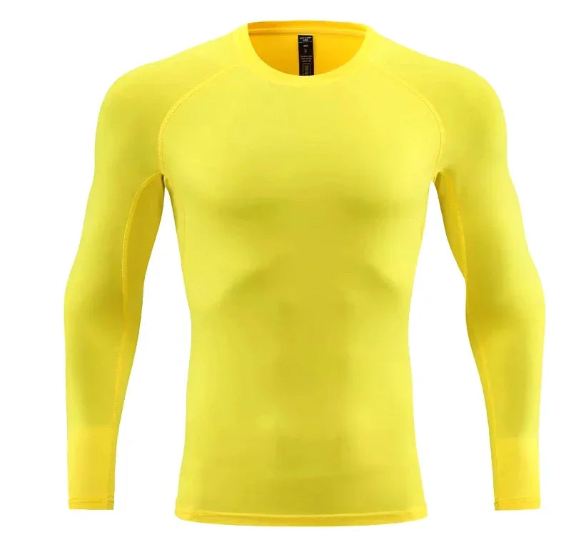 Men Long Sleeve Slim Tops Tees Sportswear Gym Fitness Compression T-shirt Running Football Jersey Outdoor Jogging Tight Quick
