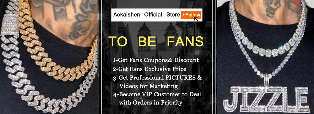 Aokaishen Baguette Miami Cuban Link Chain for Men Neckace Choker Real Gold Plated Hip Hop Fashion Jewelry