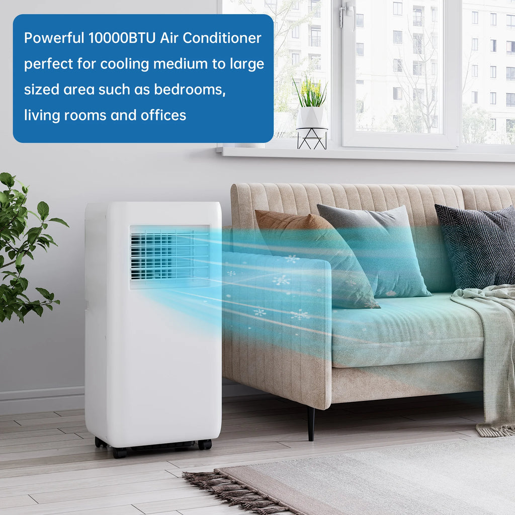 10,000 BTUs Portable Air Conditioner, Portable AC Unit Cool Up to 450 Sq.Ft., 3-In-1 Dehumidifier, Fan, Cool, Air Conditioner