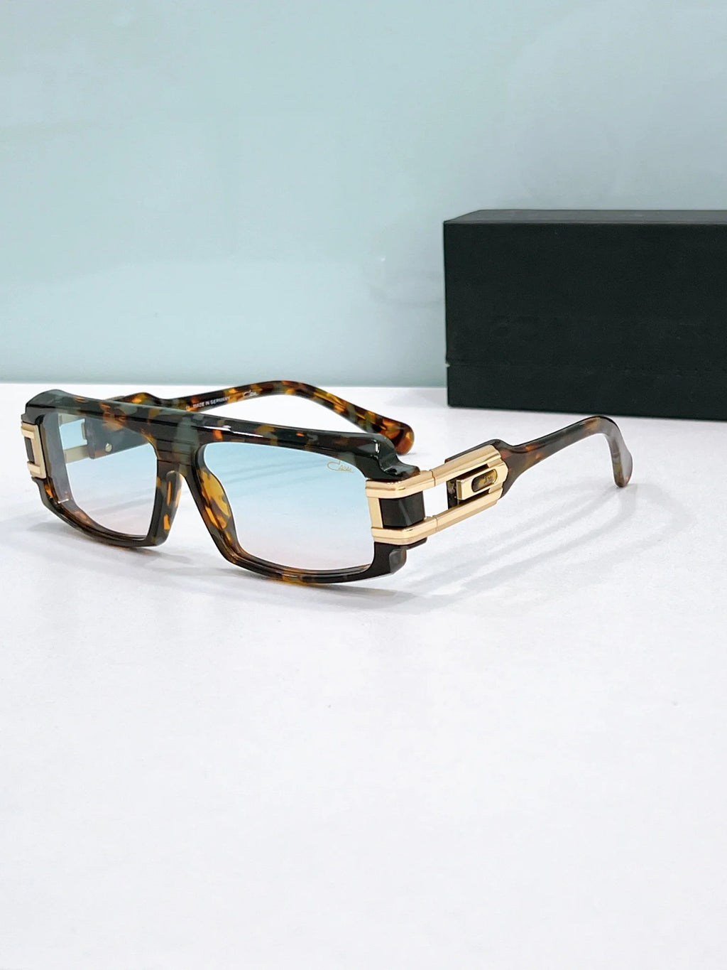 Original CCAZAL MOD164 Trend Classic Rectangle Acetate Frame Men Sunglasses Premium Casual UV400 Polarized Women Couple Eyewear