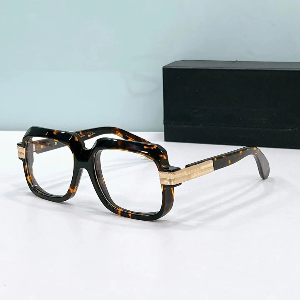 Original CCAZAL MOD607 Top Quality Acetate Black Frame Retro Men Sunglasses Stylish Leisure Square Business Women Couple Eyewear