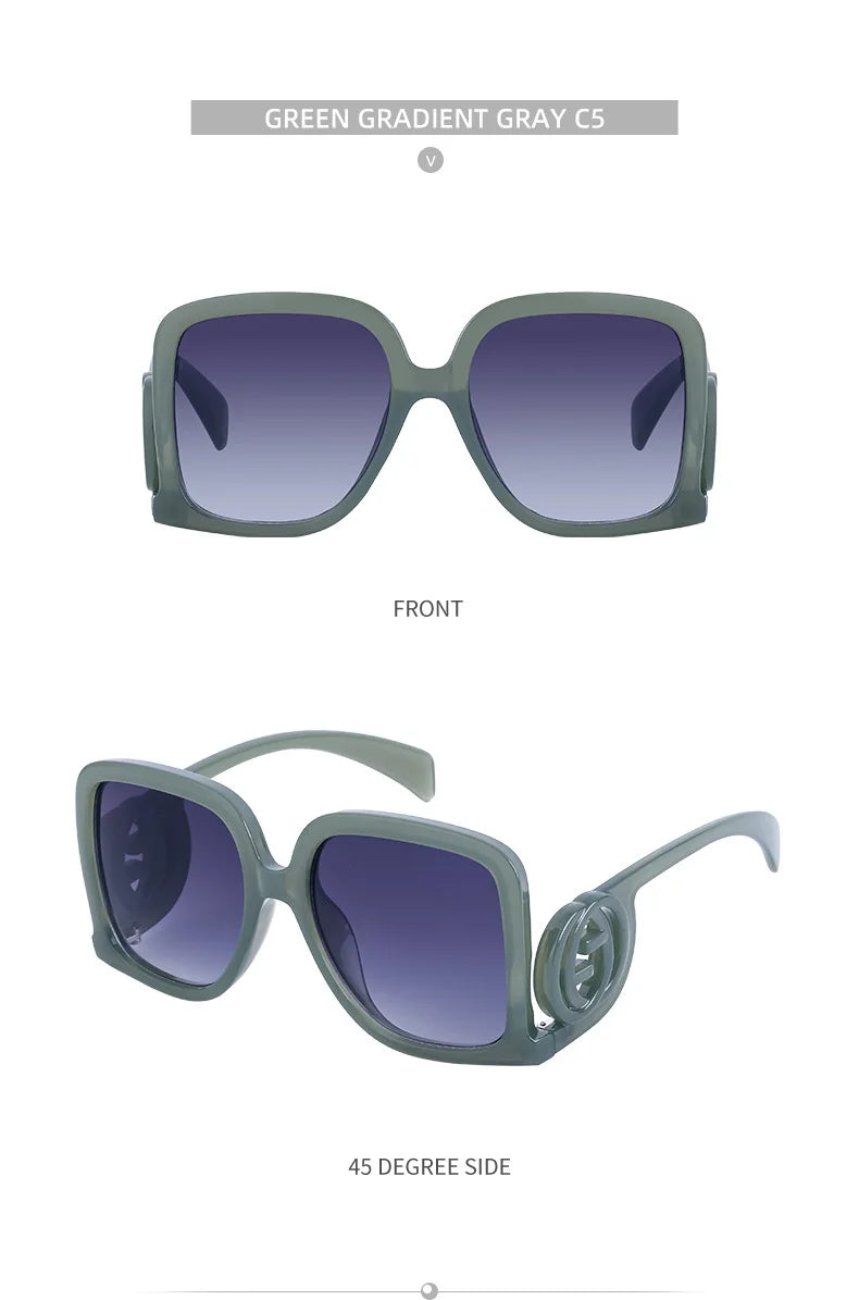 New Sunglasses for Women Retro Fashion Sun Glasses Polygonal Splicing Color Blocked Eyeglass Luxury Design Uv400