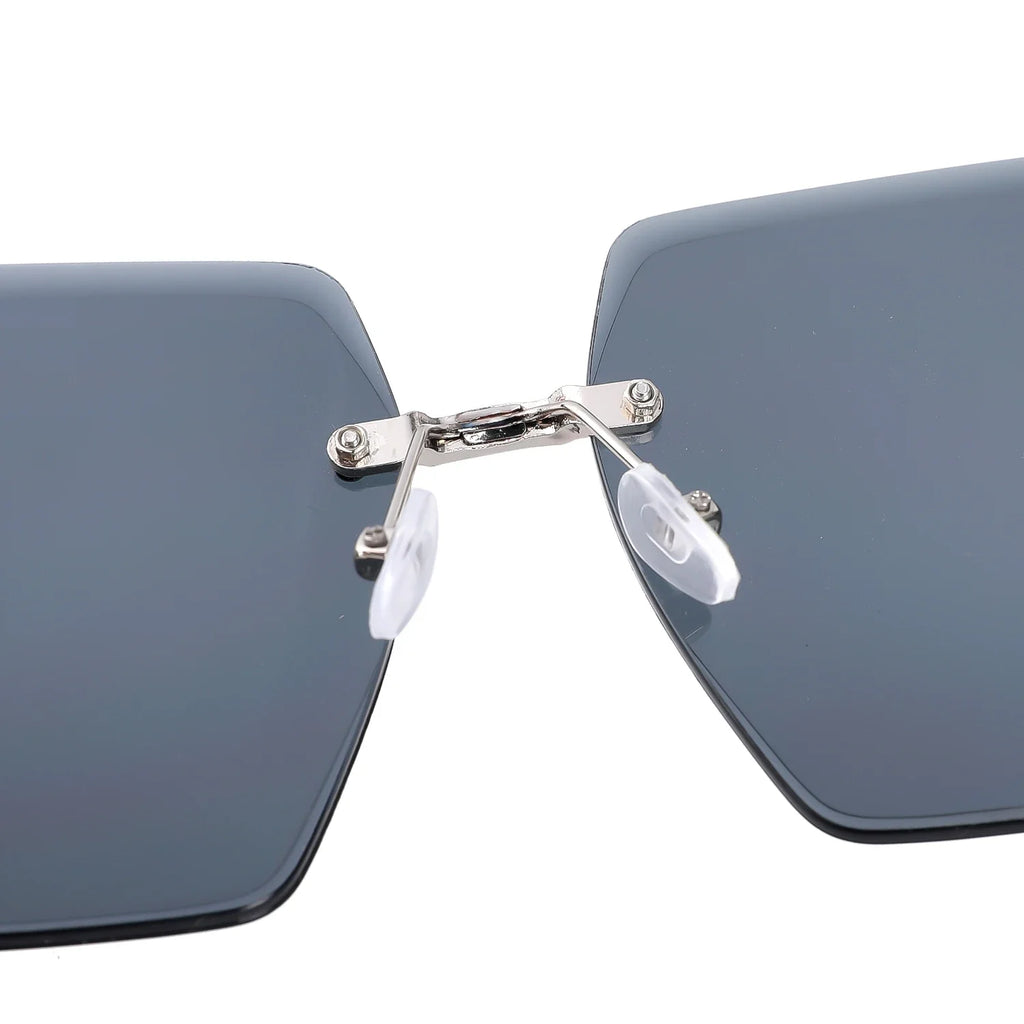 Women's Sun Glasses Vintage Square Sunglasses Woman Classic Retro Gradient Mirror Frameless Sun Glasses Female Fashion