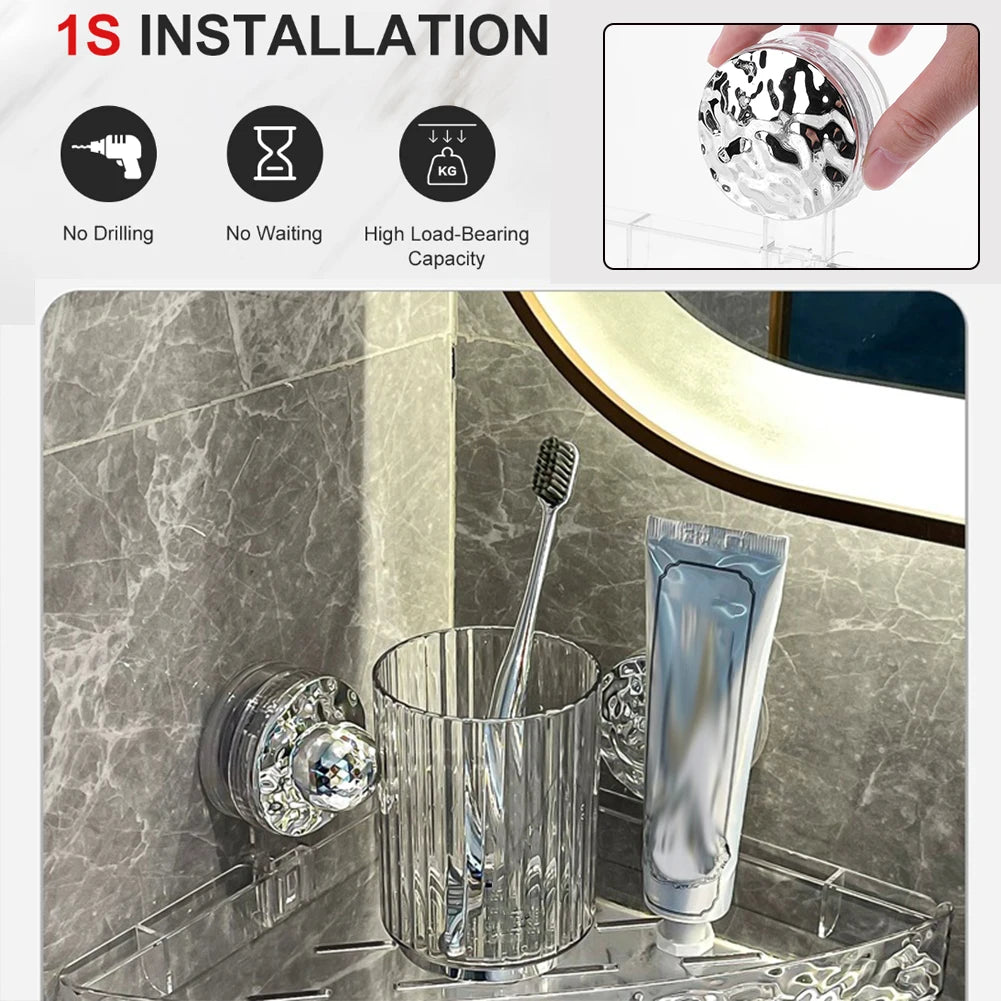 Bathroom Shower Shelf Storage Basket with 4 Hooks Wall Mounted Organizer for Shampoo Conditioner Waterproof for Bathroom Storage