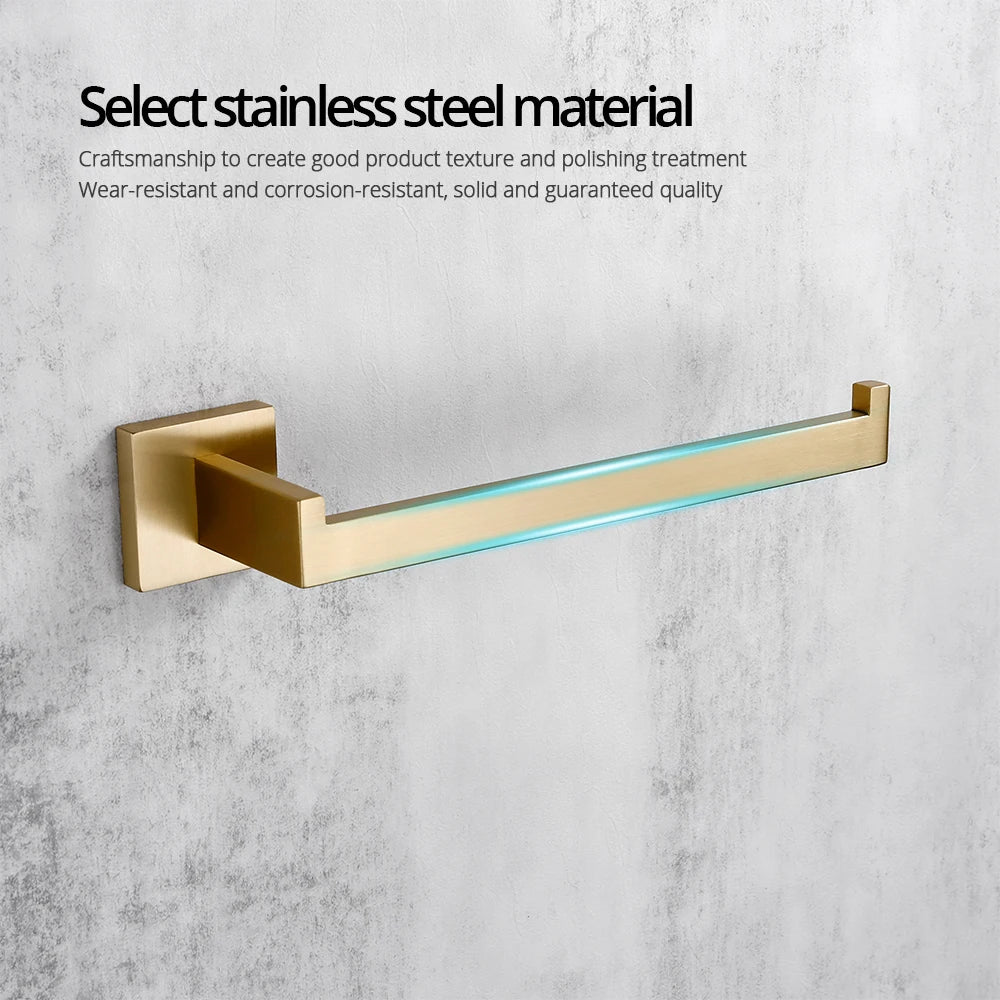 Bagnolux Towel Holder For Bathroom Wall Mounted Black Towel Bar Brushed Gold Bathroom Accessories Matte Black Towel Rack