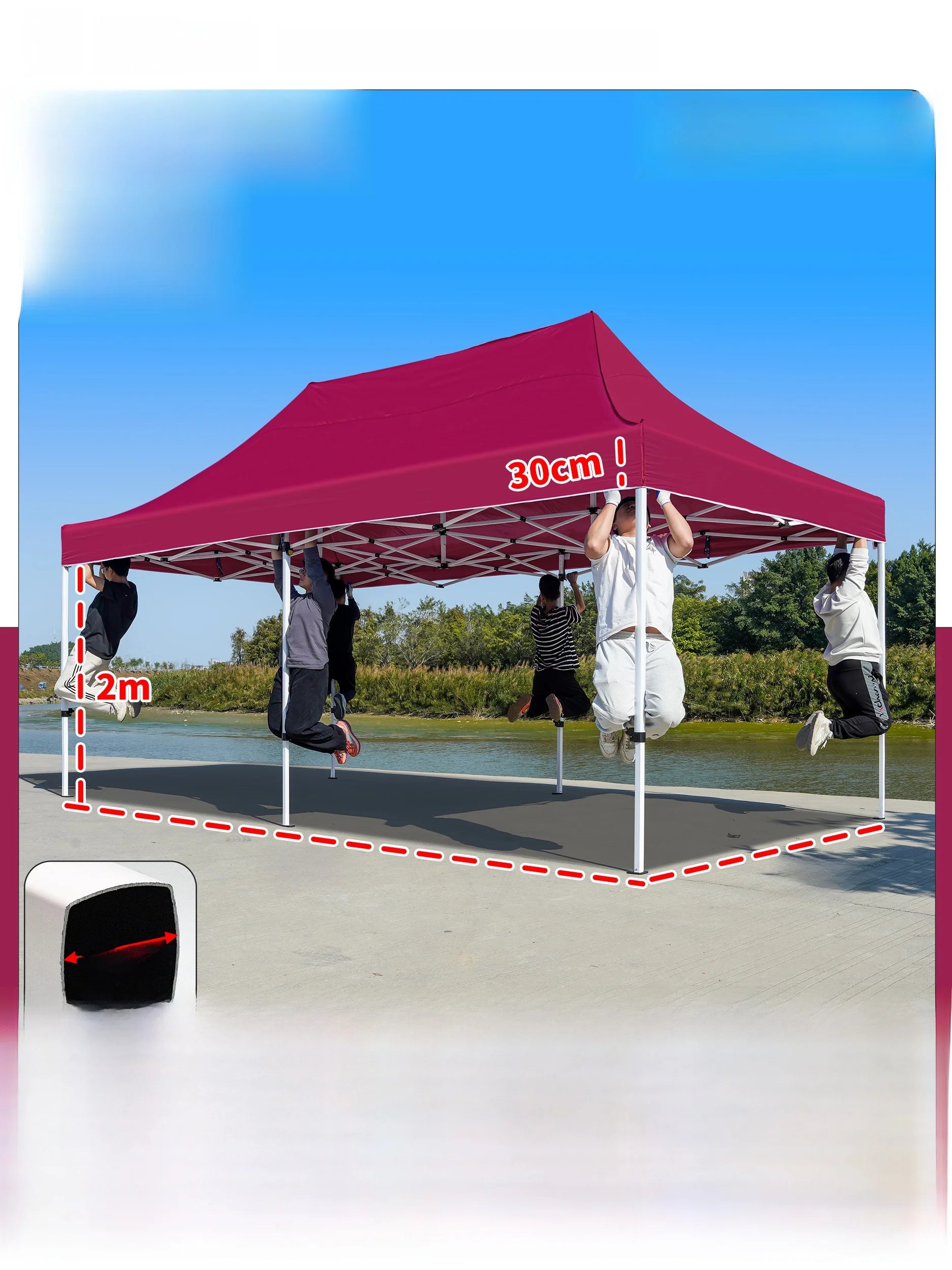 Thiened Four-Legged 3x6 Meters Tent Outdoor Rain And Sun elter Stall Special Outdoor Cam Travel Supplies Canopy