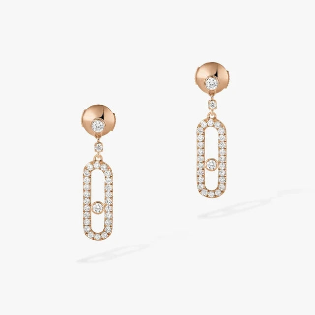 Classic French luxury jewelry S925 women's earrings made of pure silver material. Exquisite engagement gift. move stone