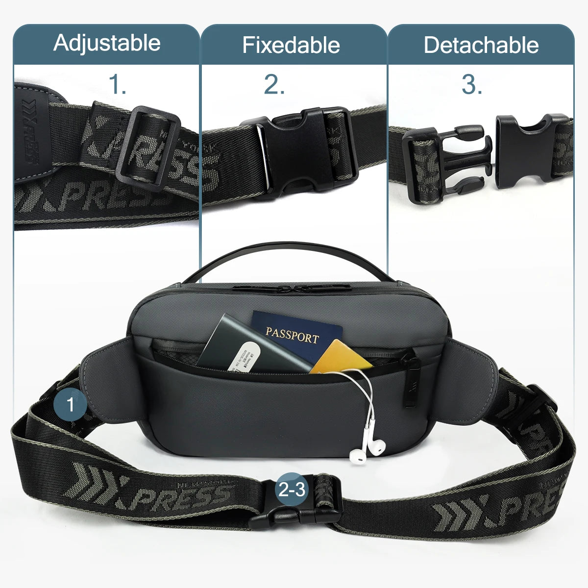 Crossbody Bag for Men,Anti Theft Waterproof Chest Bag Multifunctional Shoulder Bag Fashion Casual Travel Sling Bag