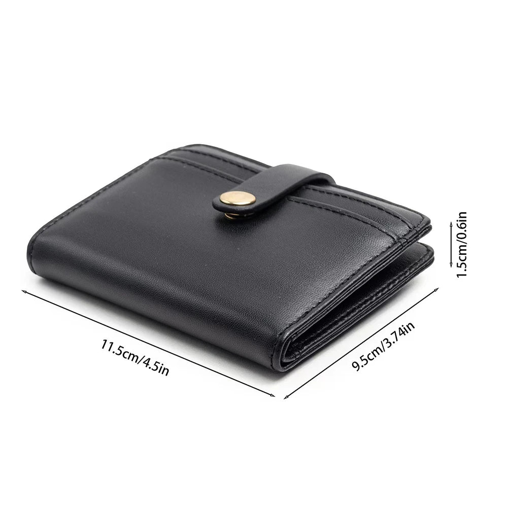 Women Retro Small Wallet with Keychain Double Fold Zipper Wallet PU Leather Vintage Coin Pocket Travel Shopping Wallet