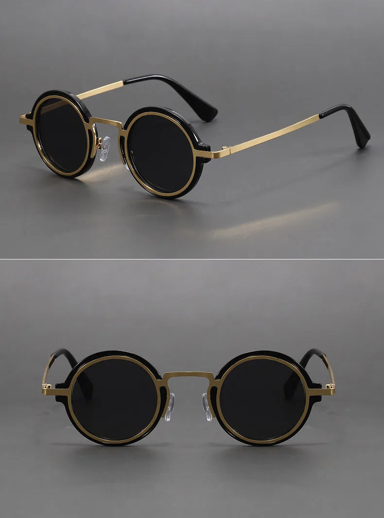 Men Vintage Steampunk Sunglases Women 2025 Luxury Design Metal Round Frame Sun Glasses Women Retro UV400 Shades Classic Eyewear