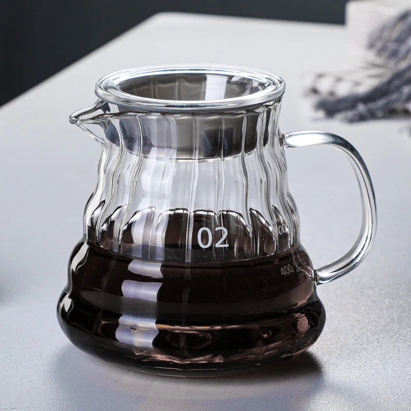 Leeseph Coffee Carafe, High Borosilicate Glass Coffee Server for Pour Over Coffee Ware Clear Pot with Rubber Lid, 600ml/20oz