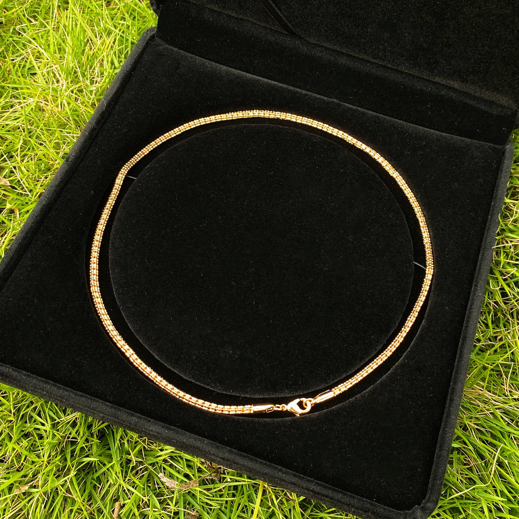 Aokaishen Round Snake Link Necklace Choker for Women Real Gold Plated Hip Hop Jewelry