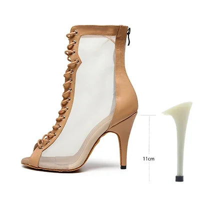 Woman High Tip Ballroom Dance Shoes Woman Ruber Insole Latino Salsa Dancing Shoes For Girls Soft Bottom Practice Latin Shoes
