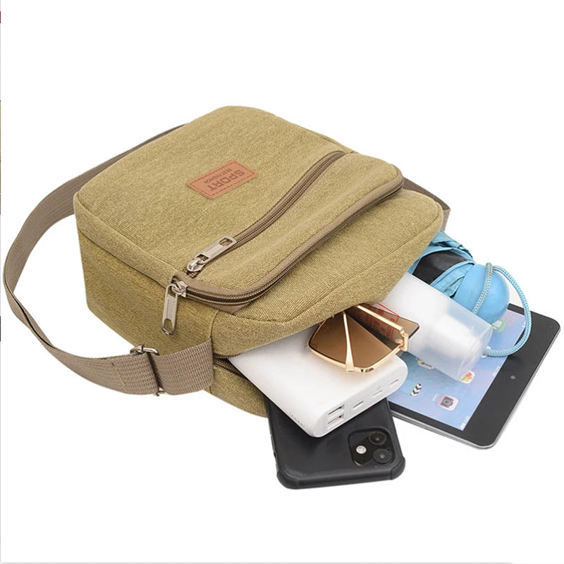 Men's Sidebag For Business Crossbody Bag Fashion Korean Version Men's Canvas Large Capacity Single Shoulder Messenger Bag