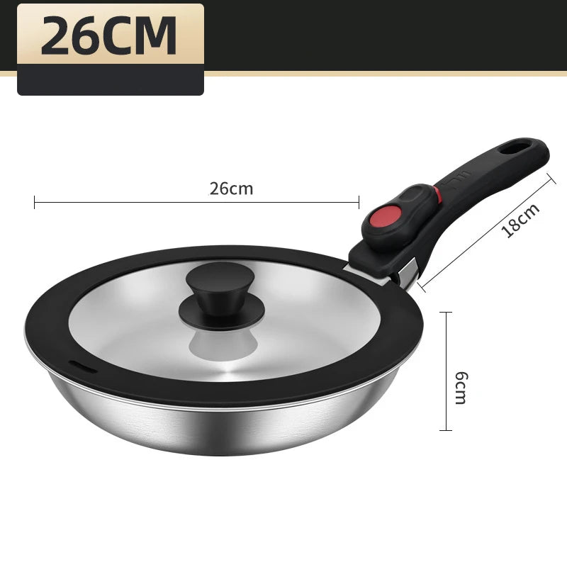 Non-Stick Cookware Set Non-Stick Frying Pans and Pot with Removable Handles Stackable Wok for Gas and Induction Cooker