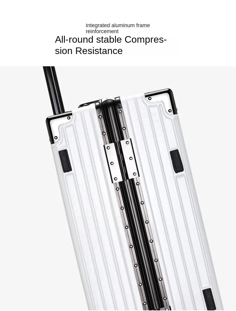 Suitcase Aluminum Frame 20 inch Carrier Trolley Case Removable Universal Wheels 22-30 inch Large Capacity Travel Suitcases