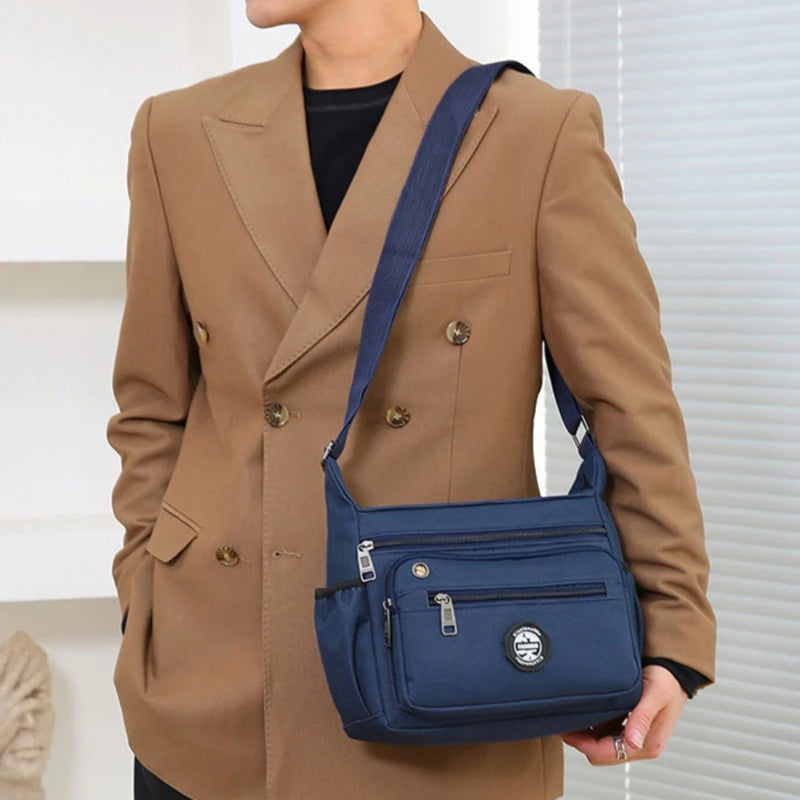 New Men's Crossbody Bag Leisure Oxford With Zip Shoulder Bag Multi-function Portable Simple Crossbody Mobile Phone Bag