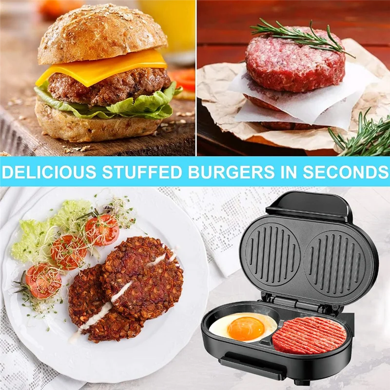 ABKJ-Hamburger Maker  Multifunction Double Round Burger Press Patty Maker   For Egg Stuffed Burgers Beef Burger  US Plug