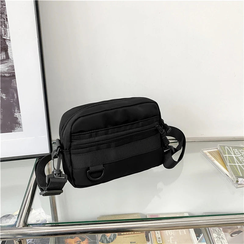 Casual Men Women Unisex Crossbody Bags Fashion Solid Color Couple Shoulder Bag High Quality Nylon Messenger Bag Handbags
