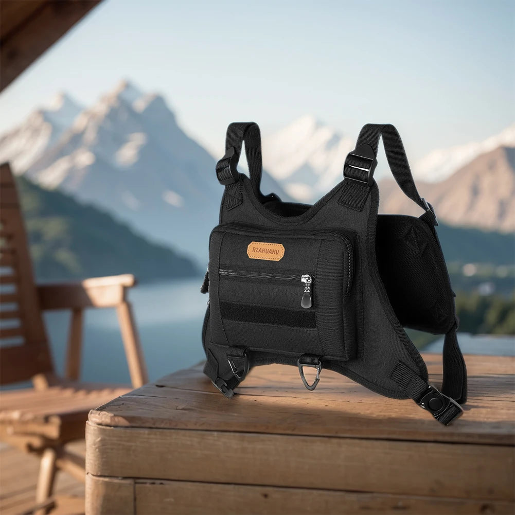 Fashion Sport Backpack Multi-Pockets Streetwear Chest Bag Adjustable Strap Travel Vest Backpack for Running Travel