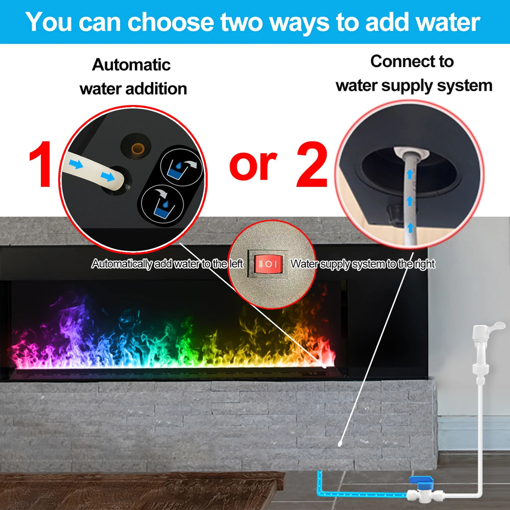 Smart Home 3D Fireplace Water Steam Humidifier LED Decorative Flame TV Wall Sound Of Firewood Cracking Vapour Electric Fireplace