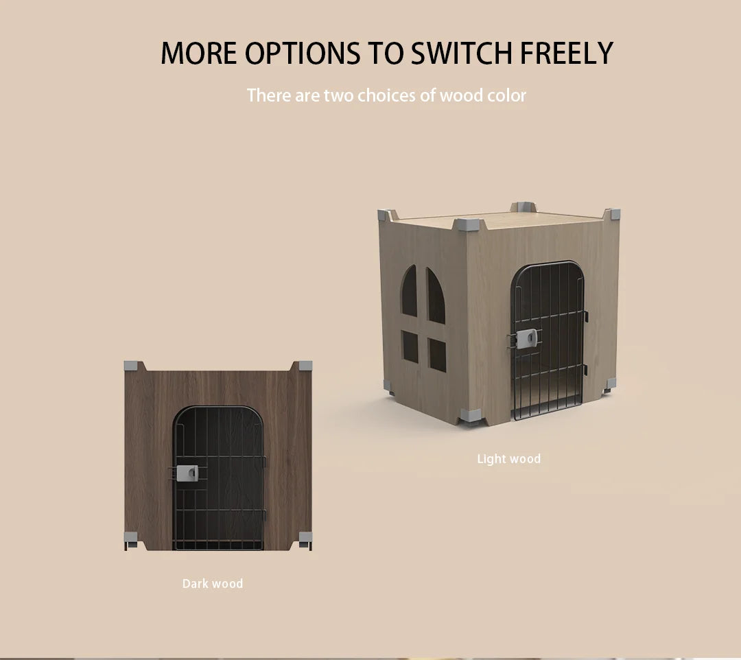 Indoor Modern Wooden Dogs House Pet Cage With Door For Sale