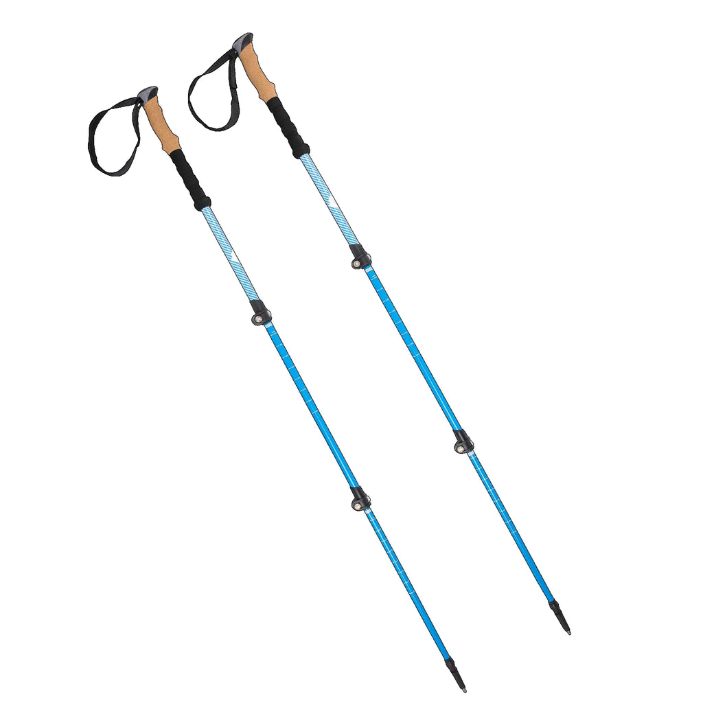Lightweight Carbon Fiber Adjustable Quick Lock Trekking Poles with Cork Grip - 2 Pack