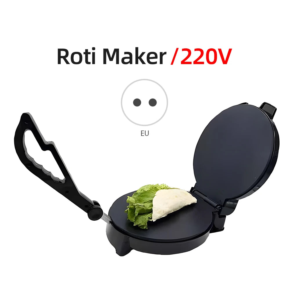 Electric Tortilla Maker Stainless Steel Non-Stick Roti Maker Machine 1800W Double Sided Heating Tortilla Press