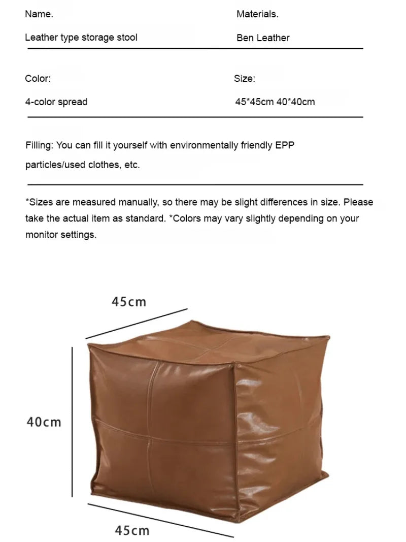 Living Room Sofa Collection Short Stool Idle Clothes DIY Lazy Sofa Household Sitting Pier Bay Window Stool Clothes Storage Bag