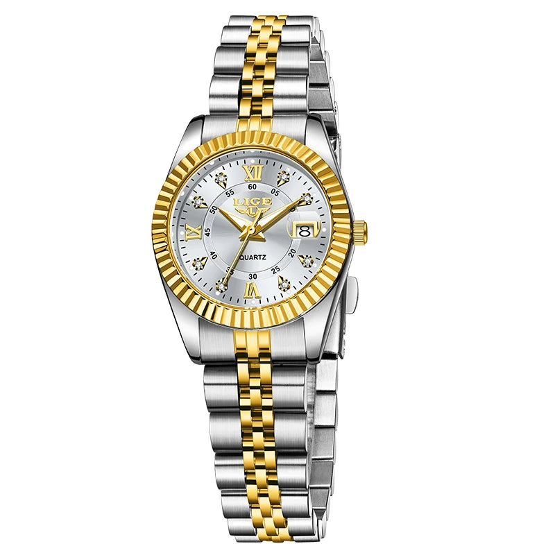 LIGE Top Luxury Watches For Women Vintage Fashion Ladies Watch Waterproof Date Stainless Quartz Wristwatches Reloj Mujer 2025