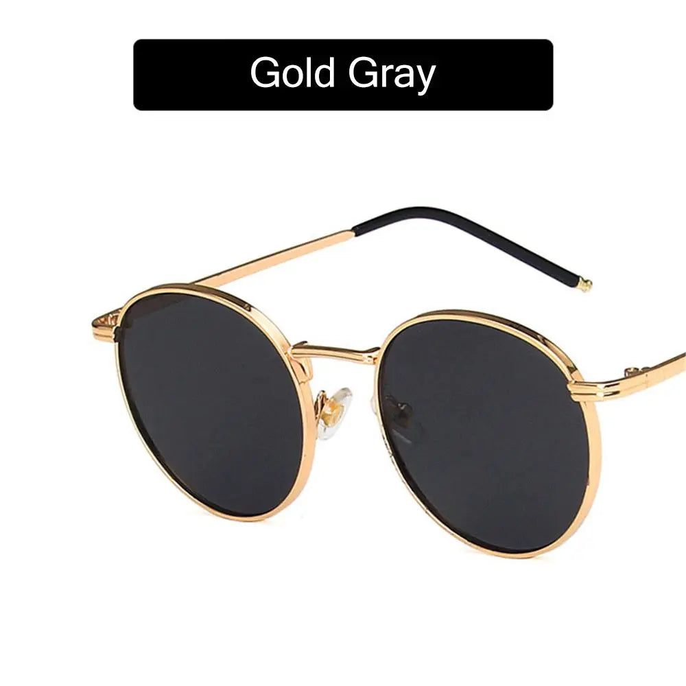 Fashion Women Men Sunglases Round Sun Glasses Women's Metal Frame Eyewear Men Fishing Glasses Hip Hop Metal Frame UV400 Shades