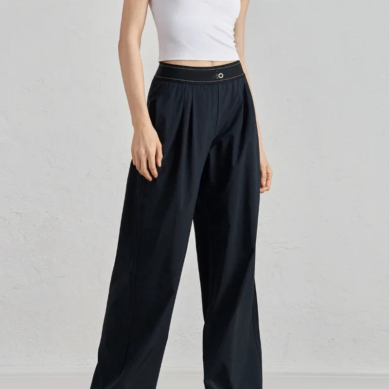AL Women's Suit Pants Loose Casual Outdoor Comfortable Suit Pants Suit Trousers Sports High Waisted Straight Leg Wide Pants